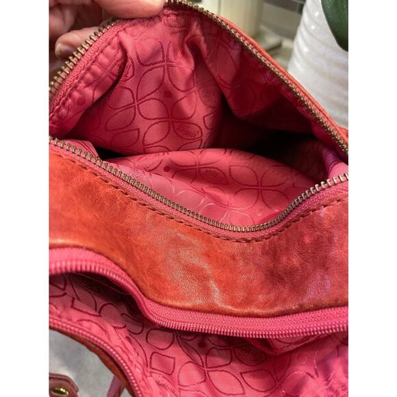 Fossil crossbody bag red leather crossbody - Picture 10 of 11